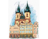 Zuty - Malování podle čísel - TÝNSKÝ CHRÁM PRAHA 40x50 cm vypnuté plátno na rám