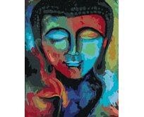 Zuty - Malování podle čísel - BAREVNÝ BUDDHA A KVĚTINY 40x50 cm vypnuté plátno na rám