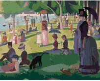 Zuty - Malování podle čísel - NEDĚLNÍ ODPOLEDNE NA OSTROVĚ GRANDE JATTE (G. SEURAT) 40x50 cm vypnuté plátno na rám