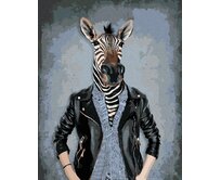 Zuty - Malování podle čísel - ZEBRA V OBLEČENÍ 40x50 cm vypnuté plátno na rám