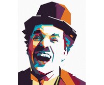 Zuty - Malování podle čísel - BAREVNÝ CHARLIE CHAPLIN 40x50 cm bez rámu a bez vypnutí plátna