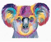 Zuty - Malování podle čísel - BAREVNÁ KOALA NA BÍLÉM POZADÍ 40x50 cm bez rámu a bez vypnutí plátna