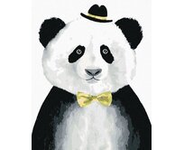 Zuty - Malování podle čísel - PANDA S KLOBOUČKEM 40x50 cm vypnuté plátno na rám