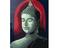 Zuty - Malování podle čísel - BUDDHA NA ČERVENÉM POZADÍ 40x50 cm bez rámu a bez vypnutí plátna