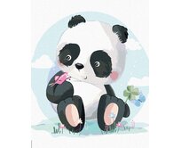 Zuty - Malování podle čísel - PANDA S MOTÝLKEM 40x50 cm vypnuté plátno na rám