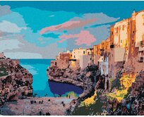 Zuty - Malování podle čísel - JARNÍ PANORAMA MĚSTA POLIGNANO 40x50 cm bez rámu a bez vypnutí plátna