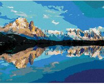 Zuty - Malování podle čísel - LETNÍ PANORAMA JEZERA LAC BLANC 40x50 cm vypnuté plátno na rám