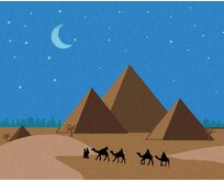 Zuty - Malování podle čísel - PYRAMIDY EGYPT 40x50 cm bez rámu a bez vypnutí plátna