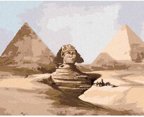 Zuty - Malování podle čísel - SFINGA A PYRAMIDY EGYPT 40x50 cm bez rámu a bez vypnutí plátna