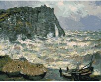 Zuty - Malování podle čísel - PŘÍBOJ V ÉTRETAT (CLAUDE MONET) 40x50 cm bez rámu a bez vypnutí plátna