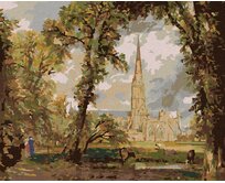 Zuty - Malování podle čísel - POHLED NA KATEDRÁLU V SALISBURY (JOHN CONSTABLE) 40x50 cm bez rámu a bez vypnutí plátna