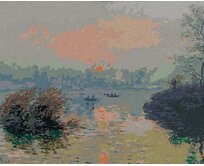 Zuty - Malování podle čísel - LE COUCHER DE SOLEIL SUR LA SEINE (CLAUDE MONET) 40x50 cm vypnuté plátno na rám