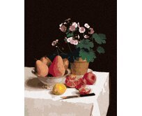 Zuty - Malování podle čísel - ZÁTIŠÍ, PRIMULE, HRUŠKY A GRANÁTOVÁ JABLKA (HENRI FANTIN-LATOUR) 40x50 cm bez rámu a bez vypnutí plátna