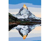 Zuty - Malování podle čísel - HORA MATTERHORN A JEJÍ ODRAZ V JEZEŘE 40x50 cm bez rámu a bez vypnutí plátna