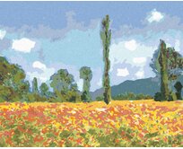 Zuty - Malování podle čísel -  MAKOVÉ POLE V GIVERNY (CLAUDE MONET) 40x50 cm bez rámu a bez vypnutí plátna