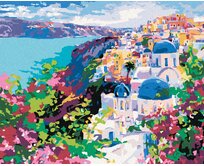 Zuty - Malování podle čísel - SANTORINI 40x50 cm vypnuté plátno na rám