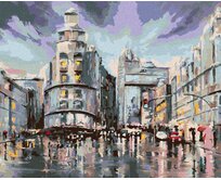 Zuty - Malování podle čísel - MADRID A DEŠTIVÉ POČASÍ 40x50 cm bez rámu a bez vypnutí plátna