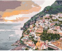 Zuty - Malování podle čísel - POSITANO ITÁLIE (TED DAVIS) 40x50 cm vypnuté plátno na rám