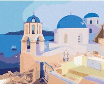 Zuty - Malování podle čísel - SANTORINI, ŘECKO (TED DAVIS) 40x50 cm bez rámu a bez vypnutí plátna