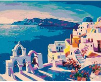 Zuty - Malování podle čísel - SANTORINI SE ZVONY 40x50 cm bez rámu a bez vypnutí plátna