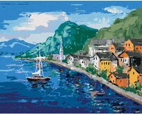 Zuty - Malování podle čísel - POBŘEŽÍ U HALLSTATT V RAKOUSKU 40x50 cm bez rámu a bez vypnutí plátna