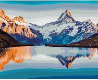 Zuty - Malování podle čísel - FANTASTICKÉ PANORAMA JEZERA BACHALPSEE VE ŠVÝCARSKU 40x50 cm bez rámu a bez vypnutí plátna