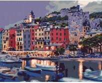 Zuty - Malování podle čísel - PORTOVENERE V ITÁLII 40x50 cm bez rámu a bez vypnutí plátna