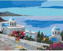 Zuty - Malování podle čísel - SANTORINI II 40x50 cm bez rámu a bez vypnutí plátna