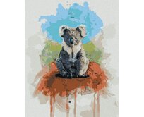 Zuty - Malování podle čísel - KOALA NA BAREVNÉM POZADÍ 40x50 cm bez rámu a bez vypnutí plátna