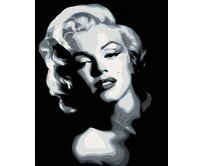 Zuty - Malování podle čísel - ČERNOBÍLÁ MARILYN 40x50 cm bez rámu a bez vypnutí plátna