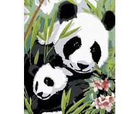 Zuty - Malování podle čísel - PANDA S MLÁDĚTEM 40x50 cm bez rámu a bez vypnutí plátna