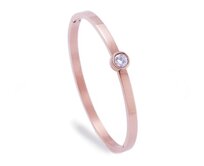 Bangles.cz Náramek chirurgická ocel rose gold & zirkon 270 růžově zlatá, 14 - 17 cm, chirurgická ocel