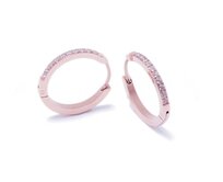 Bangles.cz Náušnice Zirconia rose gold 472 růžově zlatá, chirurgická ocel