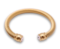 Bangles.cz Náramek Twist Krystaly Gold chirurgická ocel 550 zlatá, 14 - 17 cm, chirurgická ocel