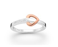 Bangles.cz Prsten Rose gold Srdíčko & Zirkony stříbro 925 Velikost: 6 - 1,6 cm (EU 51 - 53) 2859/6 růžově zlatá, 6 - 1,6 cm (EU 51 - 53), stříbro