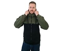 Pánská mikina s kapucí na zip Barrsa Hunter Black / Khaki Barevný, S, Bavlna