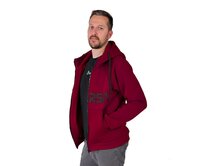 Pánská mikina s kapucí Barrsa Classic Zip Bordo Vínová, M, Bavlna