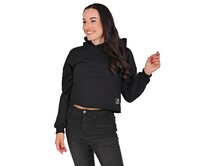 Dámská mikina s kapucí přes hlavu Barrsa Crop Black Černá, XL, Bavlna