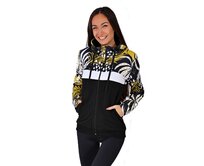 Dámská mikina s kapucí na zip Barrsa Flowers/ Black Barevný, XL, Bavlna