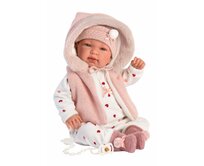 Llorens  NEW BORN - realistická panenka miminko se zvuky a měkkým látkovým tělem - 44 cm