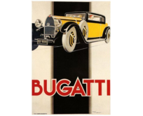 Plechová cedule Bugatti Velikost: A4 (30 x 20 cm) A4 (30 x 20 cm)