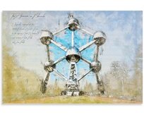 Plechová cedule Atomium Velikost: A4 (30 x 20 cm) A4 (30 x 20 cm)