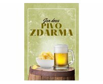 Plechová cedule Pivo zdarma Velikost: A5 (20 x 15 cm) A5 (20 x 15 cm)