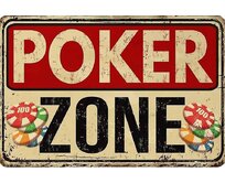 Plechová cedule Poker Zone Velikost: A4 (30 x 20 cm) A4 (30 x 20 cm)