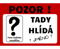 Plechová cedule Tady hlídá... Kočky Velikost: A5 (20 x 15 cm), Rasa kočky: VLASTNÍ MAZLÍK A5 (20 x 15 cm)