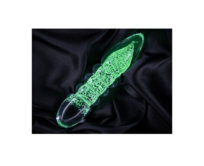 Chakra Original  Dildo svítící Accord, barva bílá - zelená pevné sklo,  18 x 3,5 cm