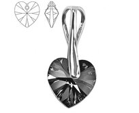 Přívěsek - Swarovski Xilion Heart 10mm Silver Night