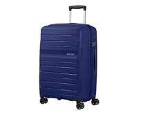 Cestovní kufr American Tourister SUNSIDE M EXP modrá, Polypropylen