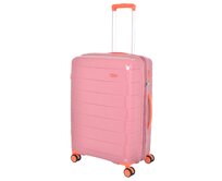Cestovní kufr Snowball 4W PP M růžová, Polypropylen