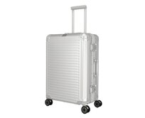 Cestovní kufr Travelite NEXT 2.0 4W M stříbrná, Aluminium